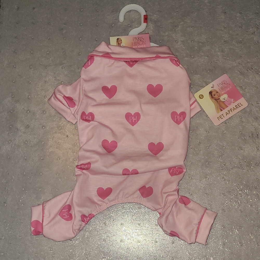 Paris Hilton Pink Heart Pet Pajamas - Size Small